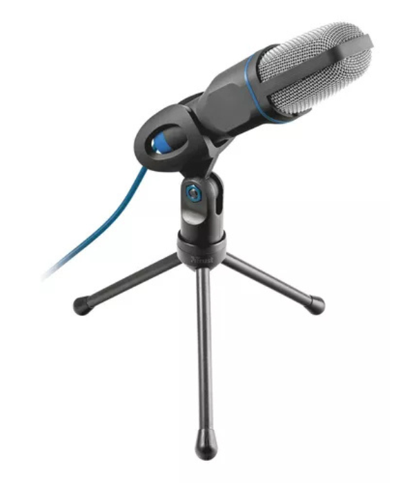 Microfone Gamer Streaming Podcast Trust Mico Condensador Omnidirecional cor preto